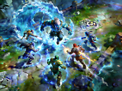 DOTA2比赛中潮汐猎人跳大五人，团战美如画