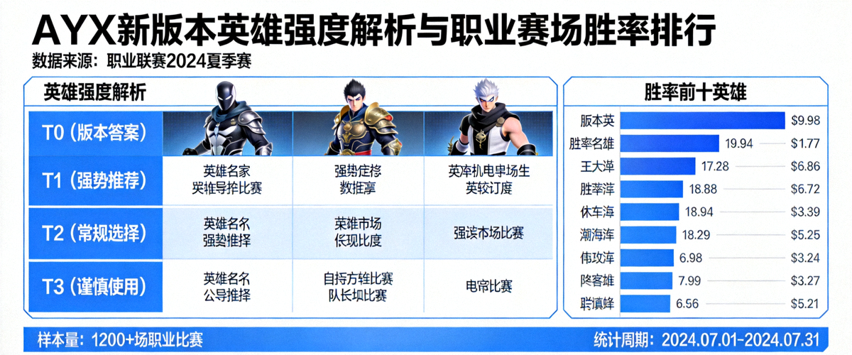 AYX新版本英雄强度解析与职业赛场胜率排行主题图