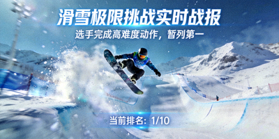 滑雪极限挑战实时战报：选手完成高难度动作，暂列第一
