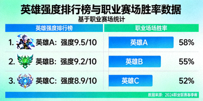 英雄强度排行榜与职业赛场胜率数据可视化图表