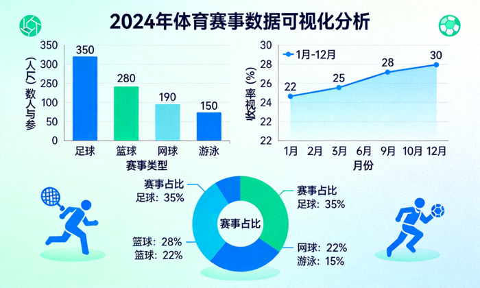 数据统计图表配图，展示体育赛事数据可视化分析画面