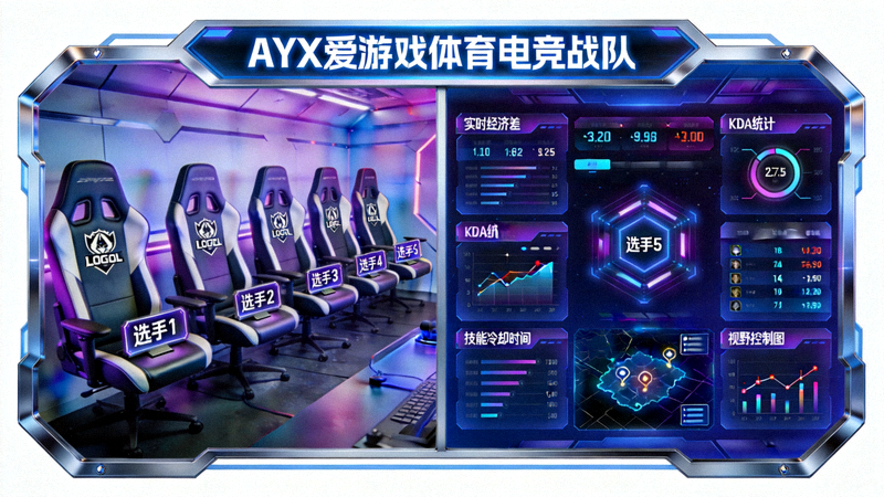 AYX爱游戏体育电竞战队竞技席位与战术数据面板展示画面